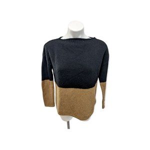 Vince Size XS Sweater Pullover Colorblock Black Camel Wool Cashmere Long Sleeve